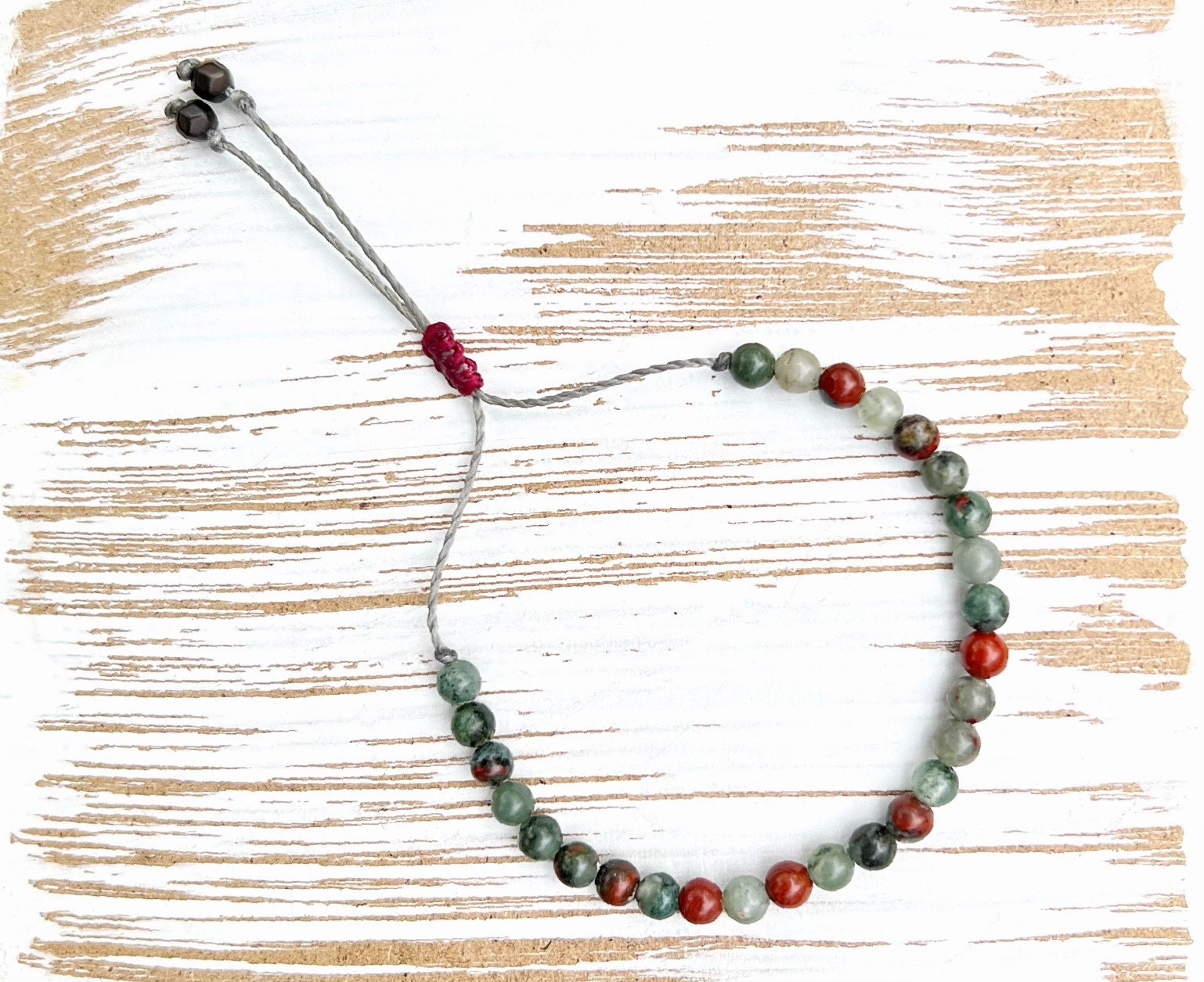 Bloodstone Bracelet - Adjustable Gemstone Protection 4mm