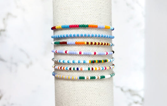 2 mm Seed Bead Bracelet Set – Delicate Layers for Everyday Comfort