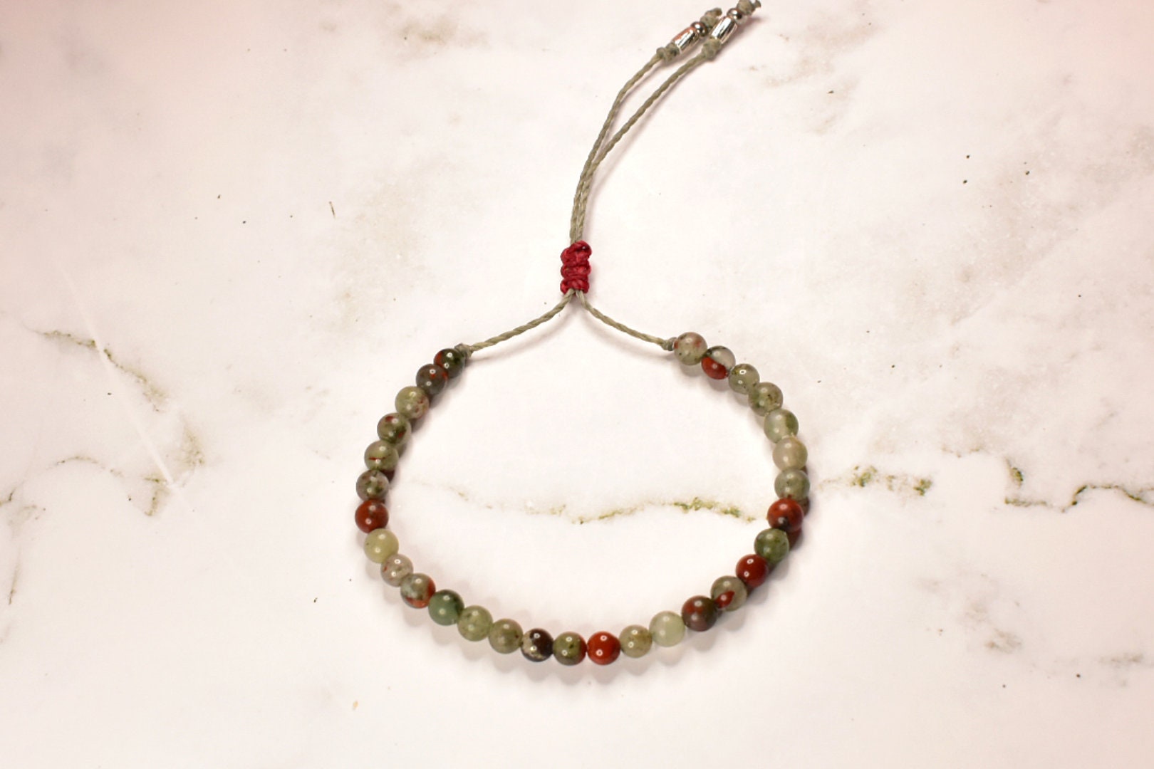 Bloodstone Bracelet - Adjustable Gemstone Protection 4mm