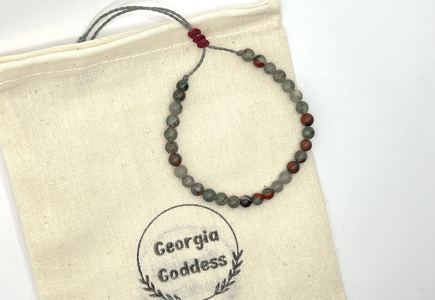 Bloodstone Bracelet - Adjustable Gemstone Protection 4mm