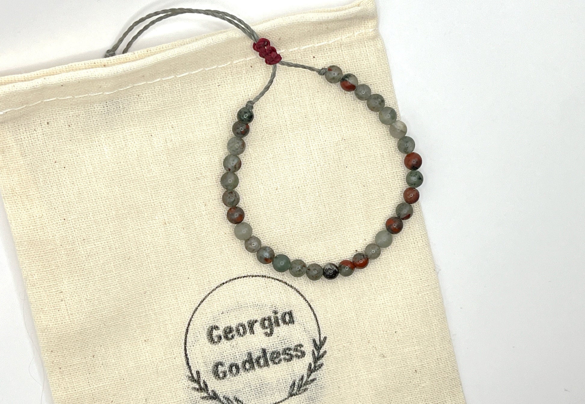Bloodstone Bracelet - Adjustable Gemstone Protection 4mm