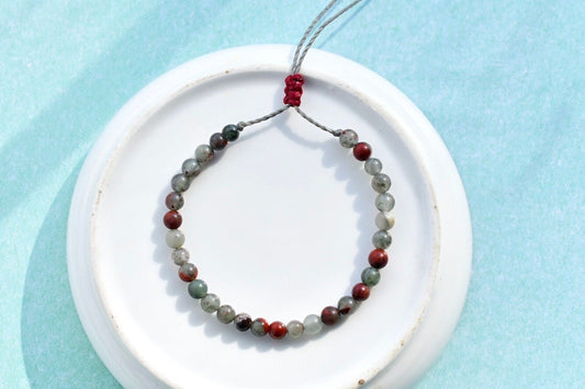 Bloodstone Bracelet - Adjustable Gemstone Protection 4mm