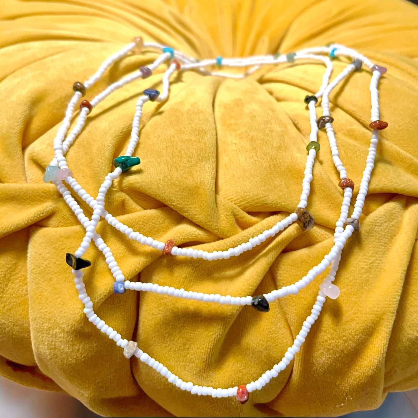 Boho Chic Elastic Wrap Bracelet with Seed Beads and Crystals