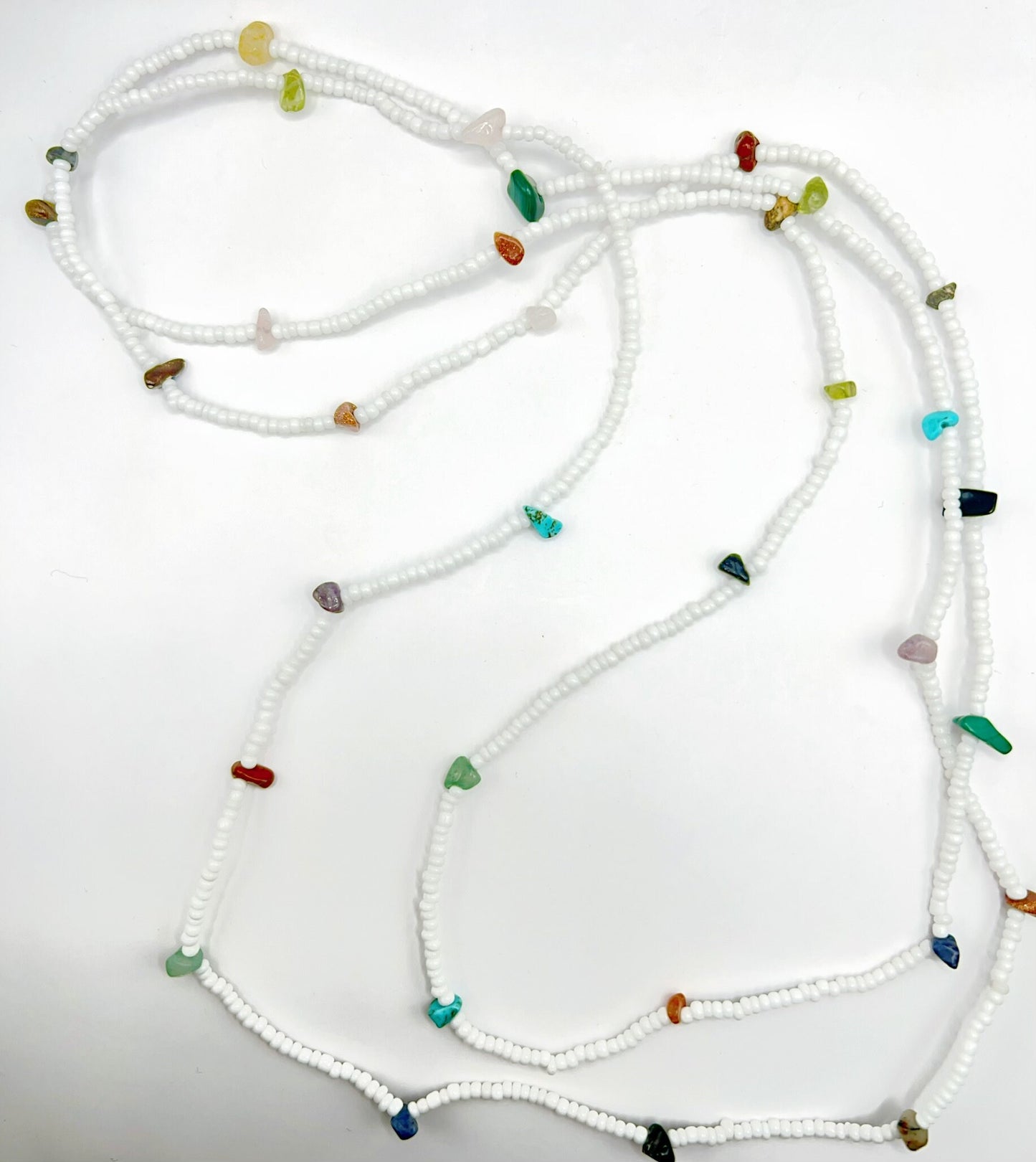 Boho Chic Elastic Wrap Bracelet with Seed Beads and Crystals