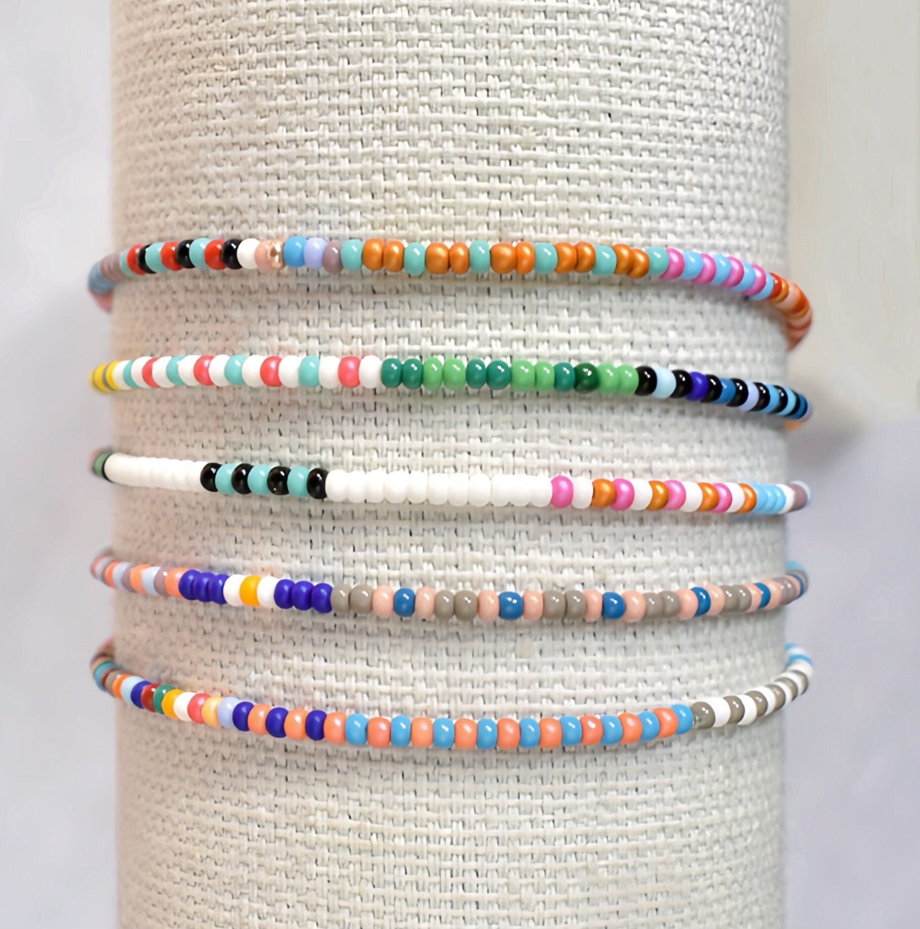 2 mm Seed Bead Bracelet Set – Delicate Layers for Everyday Comfort