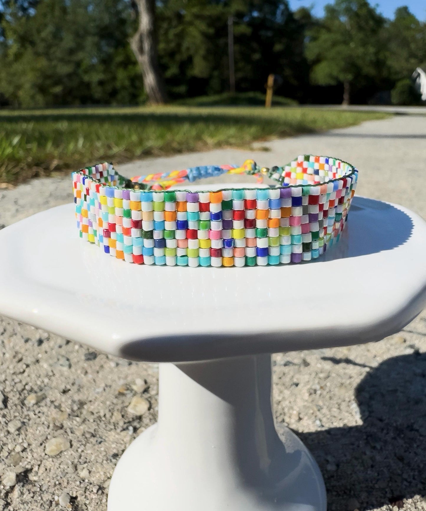 Confetti Dreams - Colorful Miyuki Beaded Loom Bracelet - Handmade - Adjustable