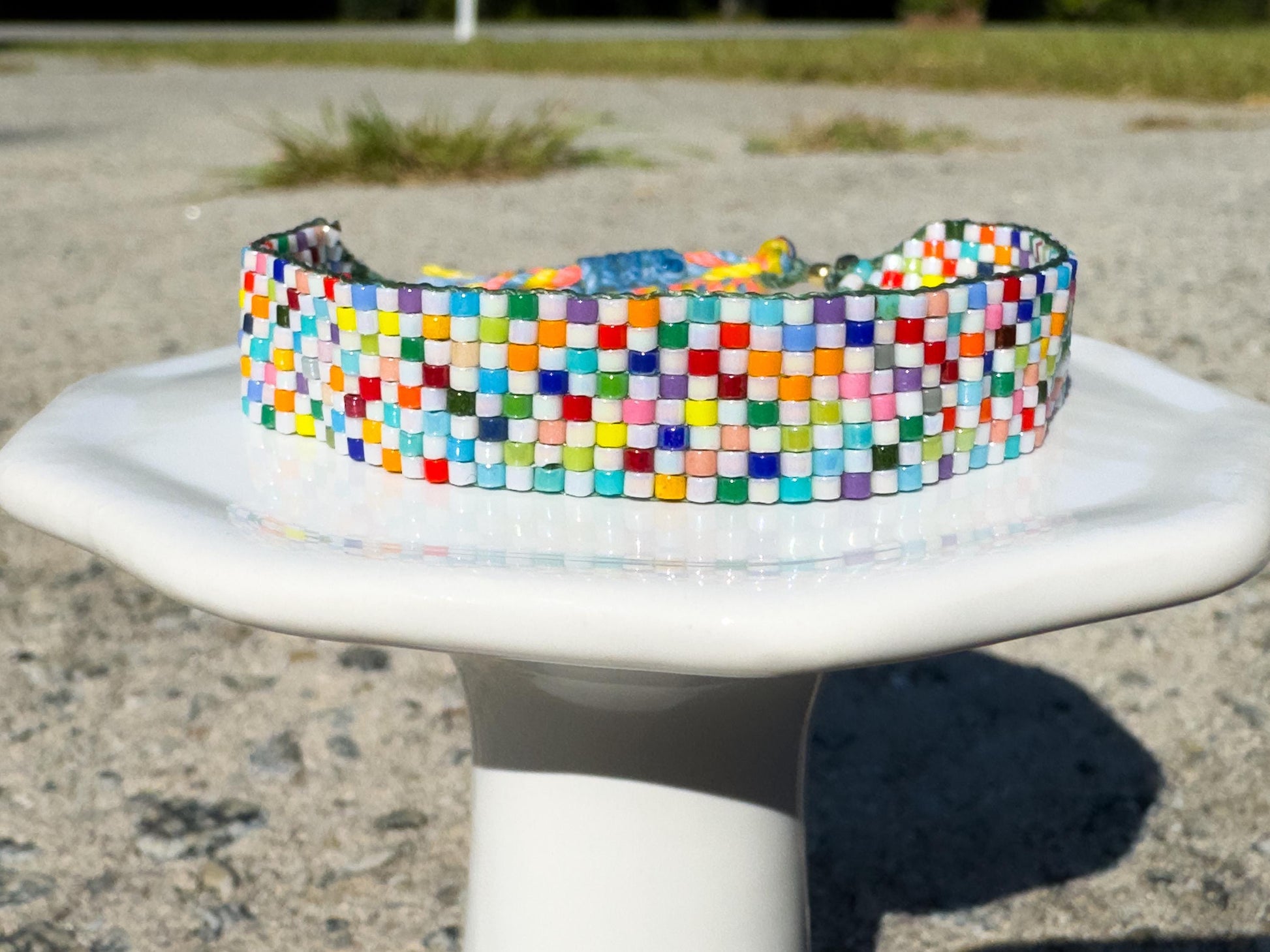 Confetti Dreams - Colorful Miyuki Beaded Loom Bracelet - Handmade - Adjustable