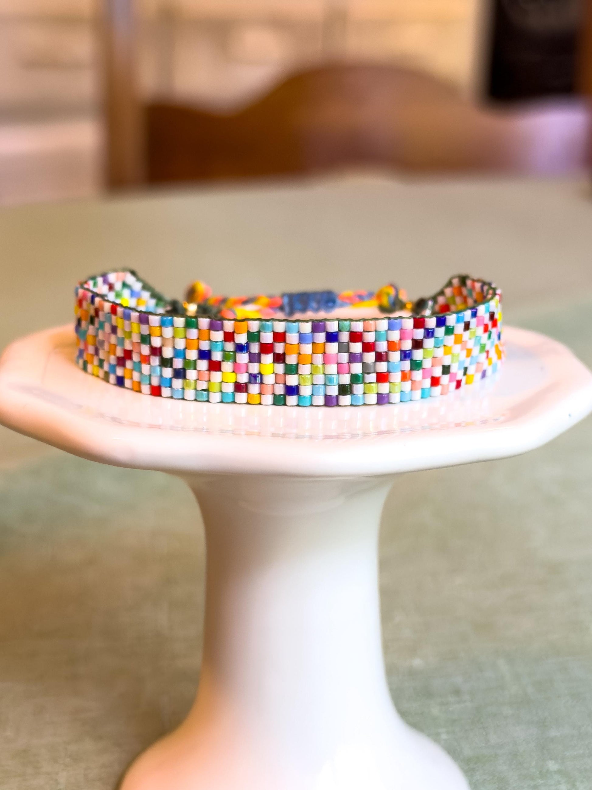 Confetti Dreams - Colorful Miyuki Beaded Loom Bracelet - Handmade - Adjustable