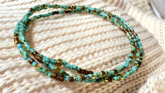 Turquoise Picasso Miyuki Stacking Bracelets