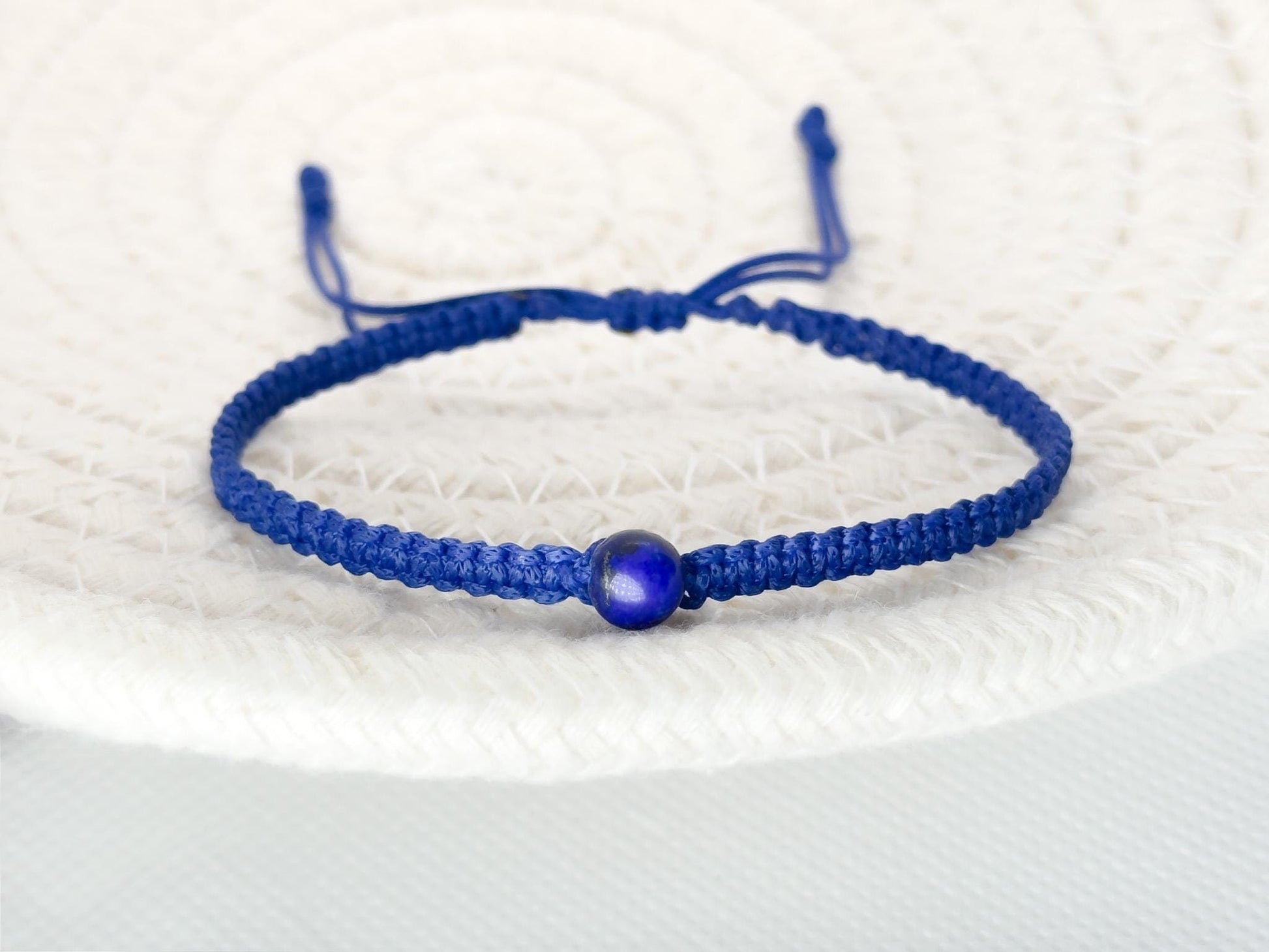 Blue Macrame Bracelet with Lapis Lazuli Stone