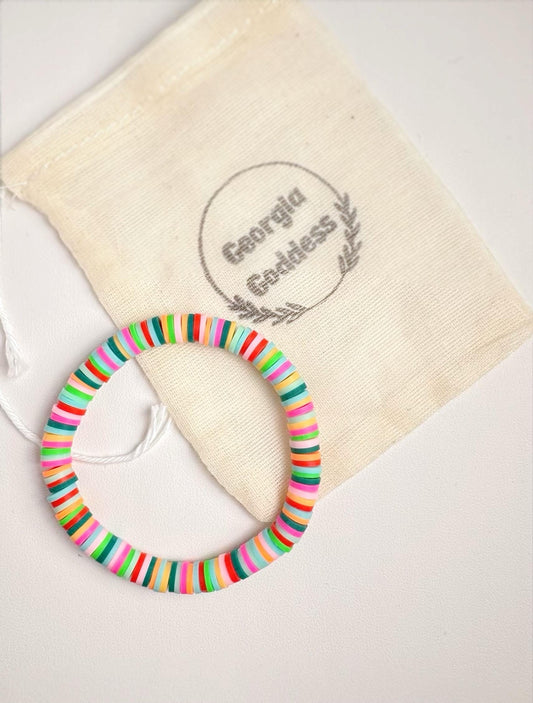 Heishi Bead Bracelet, Stretch, Choose Set Size