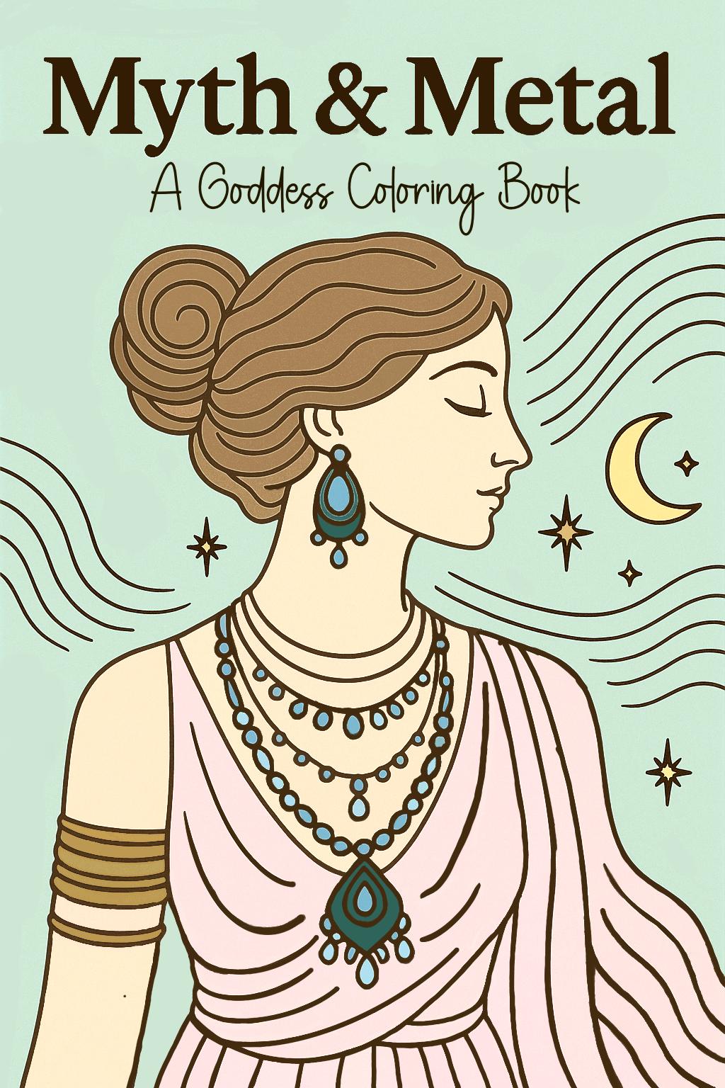 Goddess Coloring Book PDF, 14 Pages, Printable