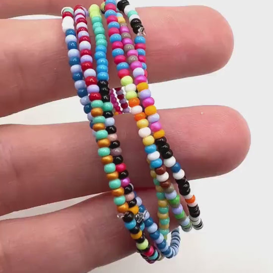 2 mm Seed Bead Bracelet Set – Delicate Layers for Everyday Comfort