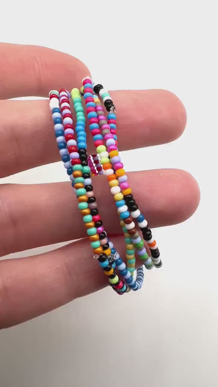 2 mm Seed Bead Bracelet Set – Delicate Layers for Everyday Comfort